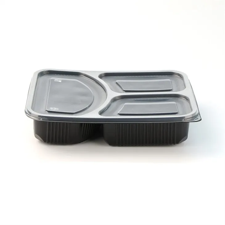 Bento Box Takeout Container, bakkar úr plasti með loki Matur, plastbakki gegnsær