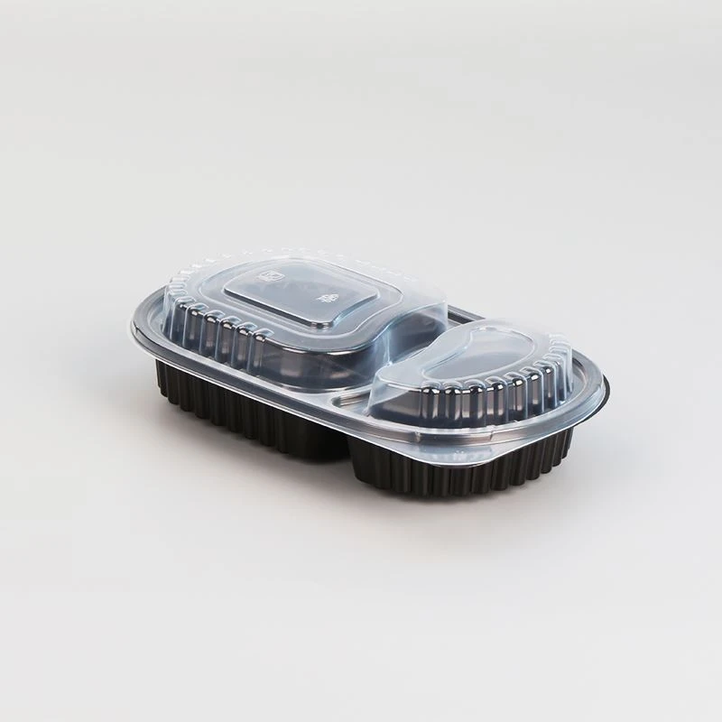 9x9x3 lífbrjótanlegt örbylgjuofn 3 hólf matarílát BPA frítt með plastloki