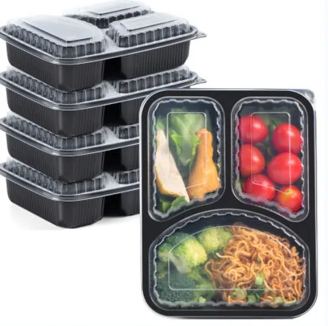 3 hólf Einnota ílát