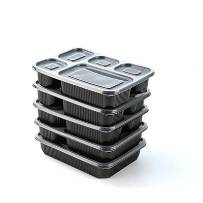 Ókeypis sýnishorn af svörtum veitingastað Hádegisverður Bento Box 2 hólf úr p...