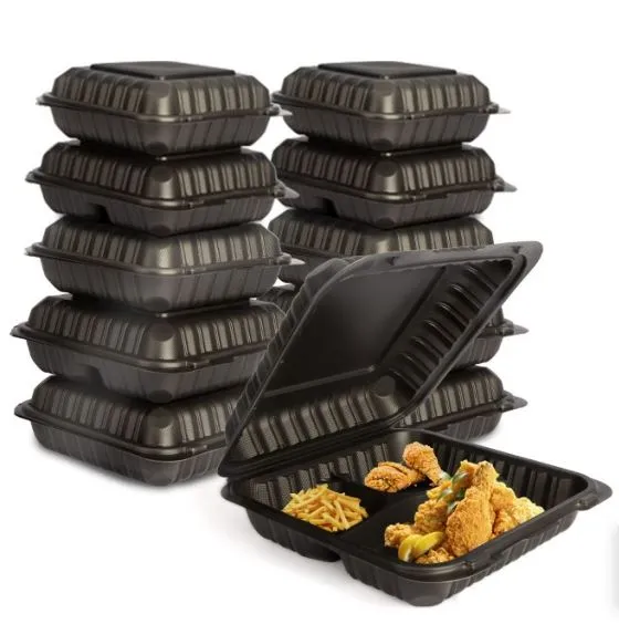 Svartur 3ja hólfa matarkassi